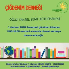 KÜTÜPHANEMİZ ÇALIŞMAYA DEVAM EDİYOR