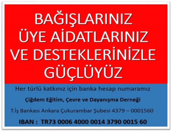 Aidat, bağış ve burs ödemeleri için banka hesap bilgilerimiz