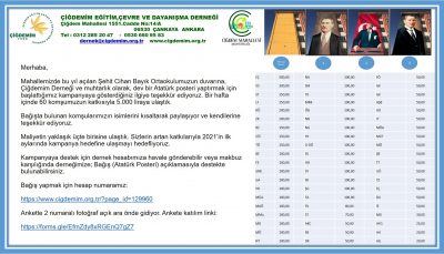 ATATÜRK POSTERİ DESTEK KAMPANYASI