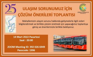 ULAŞIM SORUNUMUZ TOPLANTISI