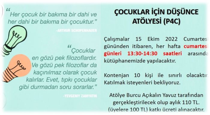 P4C DÜŞÜNCE ATÖLYESİ