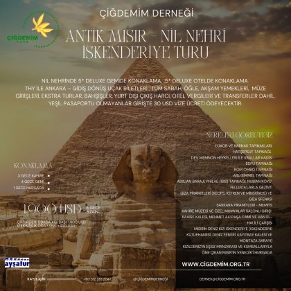 ANTİK MISIR – NİL NEHRİ – İSKENDERİYE TURU