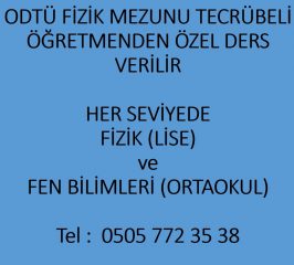 ÖZEL FİZİK DERSİ