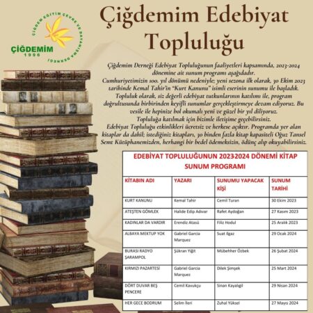 ÇİĞDEMİM EDEBİYAT TOPLULUĞU YENİ DÖNEM