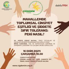 MAHALLEMDE TCE VE ŞİDDETE SIFIR TOLERANS