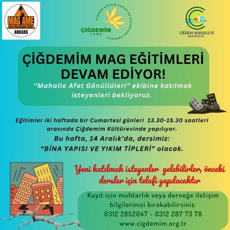 ÇİĞDEMİM MAG EĞİTİMİ DEVAM EDİYOR