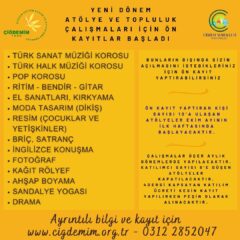 ATÖLYE ÇALIŞMALARINA KAYITLAR BAŞLADI