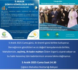 GÖNÜLLÜLER GÜNÜ VE TÜRK KADINININ SEÇME VE SEÇİLME HAKKI