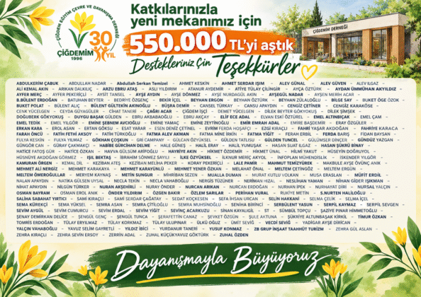 DESTEĞİNİZ İÇİN TEŞEKKÜRLER
