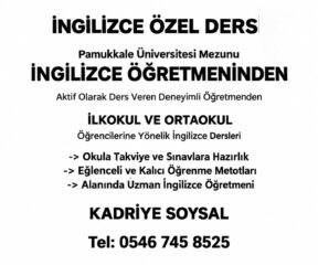 İNGİLİZCE ÖZEL DERS